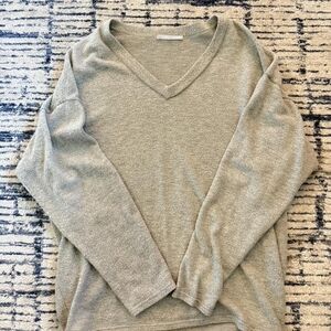 Men's Gray V-Neck Sweater